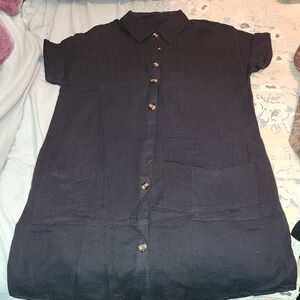 Women's Black Button Up Dress